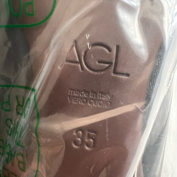 New AGL Monika Leather Ballet Flats Slip-on Black w/ Buckle, sz 35 EU / 5 US - Picture 10 of 12